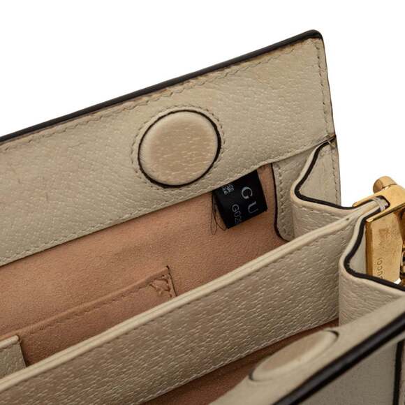 GUCCI Authentic Cream Leather Shoulder Bag - Picture 5 of 7